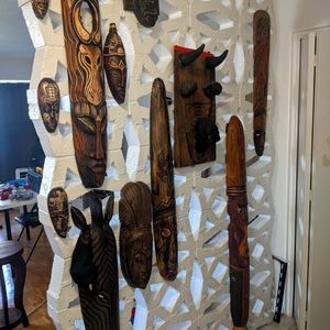 Wall of Wooden masks